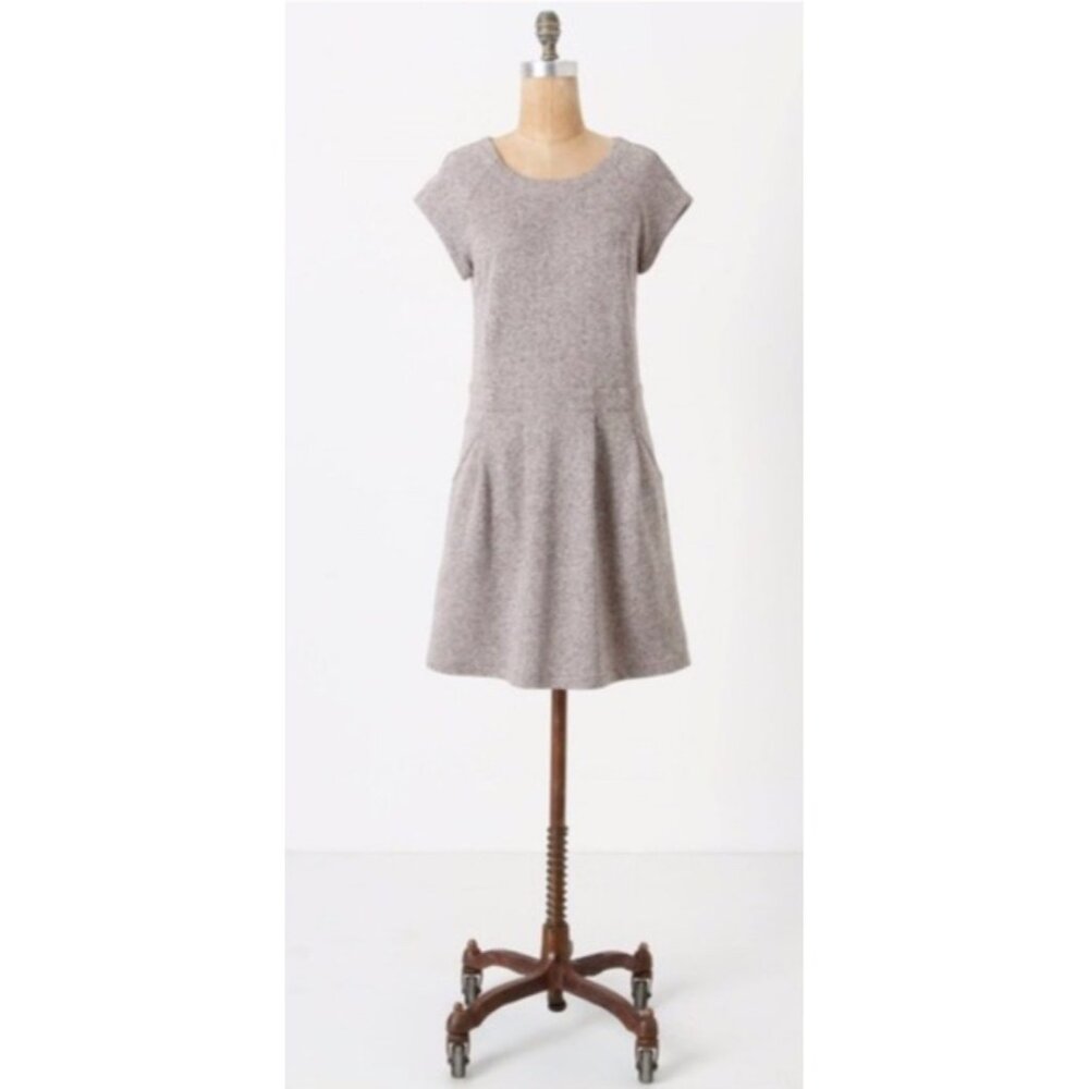 Anthropologie Casual Heathered Purple Knit Sweater Dress w/Pockets - Picture 2 of 13